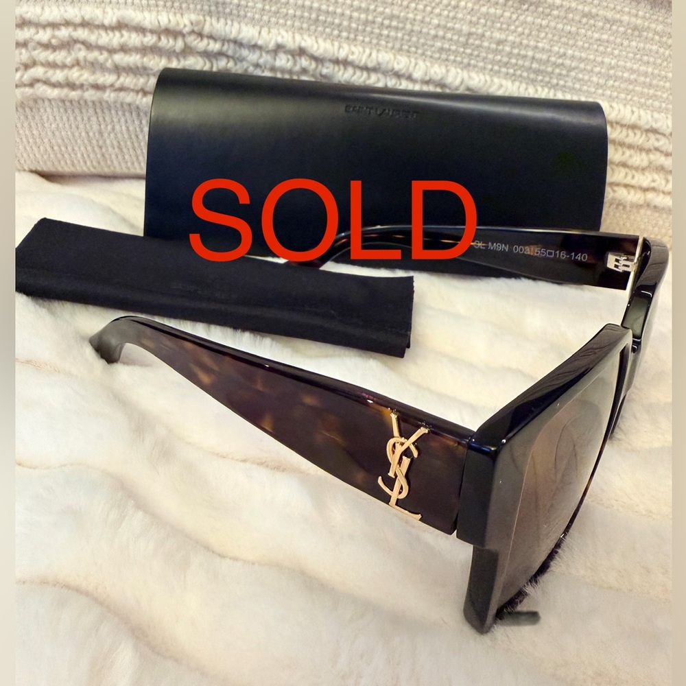 ❗️SOLD❗️Yves Saint Laurent Tortoiseshell Sunglasses with Gold YSL Logo